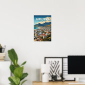 Kaapstad Zuid-Afrika Reis Kunst Vintage Poster (Thuiskantoor)