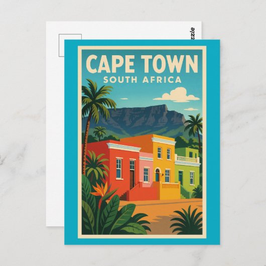 Kaapstad, Zuid-Afrika reisposter, Briefkaart (Voorkant / Achterkant)