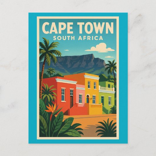 Kaapstad, Zuid-Afrika reisposter, Briefkaart (Voorkant)