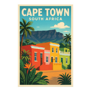 Kaapstad, Zuid-Afrika reisposter, Foto Afdruk