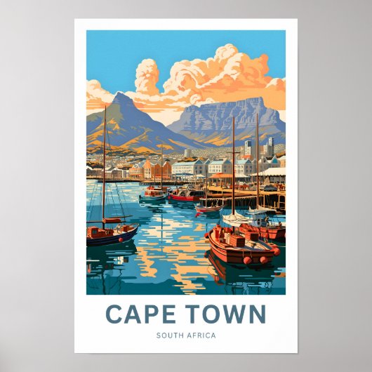 Kaapstad Zuid-Afrika Reisprint Poster (Voorkant)