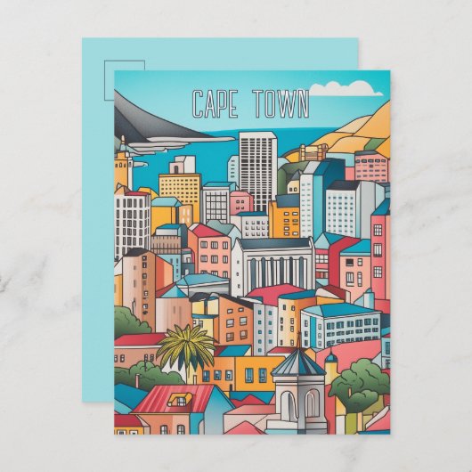 Kaapstad Zuid-Afrika Reizen Briefkaart (Voorkant / Achterkant)