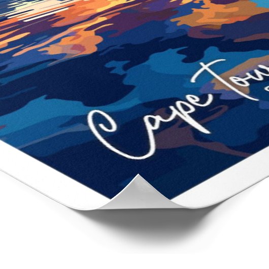 Kaapstad Zuid-Afrika Reizen  Illustratie Poster (Hoek)