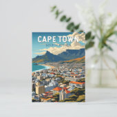 Kaapstad Zuid-Afrika Reizen Kunst Vintage Briefkaart (Staand voorkant)