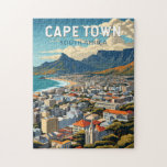 Kaapstad Zuid-Afrika Reizen Kunst Vintage Legpuzzel<br><div class="desc">Kaapstad retro vector reisontwerp. Kaapstad is een havenstad aan de zuidwestkust van Zuid-Afrika,  op een schiereiland onder de imposante Tafelberg.</div>