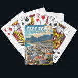Kaapstad Zuid-Afrika Reizen Kunst Vintage Pokerkaarten<br><div class="desc">Kaapstad retro vector reisontwerp. Kaapstad is een havenstad aan de zuidwestkust van Zuid-Afrika,  op een schiereiland onder de imposante Tafelberg.</div>