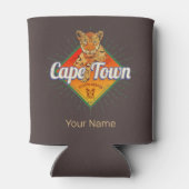 Kaapstad Zuid-Afrika Retro Leopard  Blikjeskoeler (Achterkant)