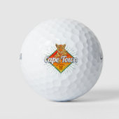 Kaapstad Zuid-Afrika Retro Leopard Golfballen (Voorkant)