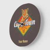 Kaapstad Zuid-Afrika Retro Leopard  Grote Klok (Hoek)