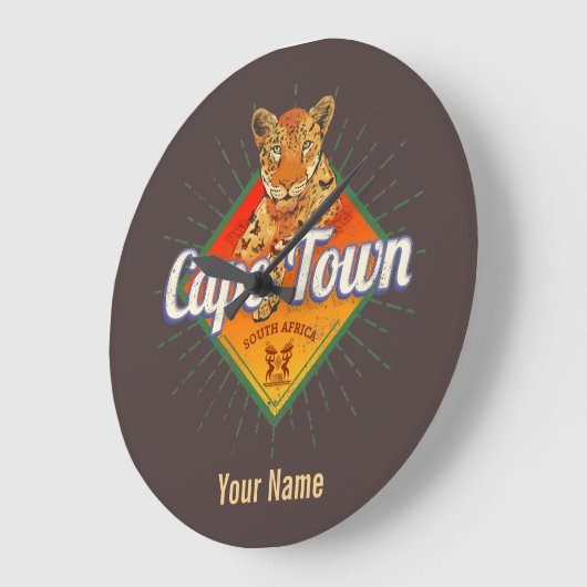 Kaapstad Zuid-Afrika Retro Leopard  Grote Klok (Hoek)