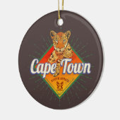 Kaapstad Zuid-Afrika Retro Leopard  Keramisch Ornament (Links)