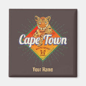 Kaapstad Zuid-Afrika Retro Leopard  Magneet (Voorkant)