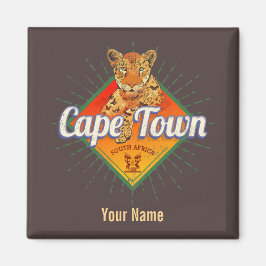 Kaapstad Zuid-Afrika Retro Leopard  Magneet