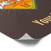 Kaapstad Zuid-Afrika Retro Leopard  Poster (Hoek)