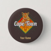 Kaapstad Zuid-Afrika Retro Leopard  Ronde Button 5,7 Cm (Voorkant)