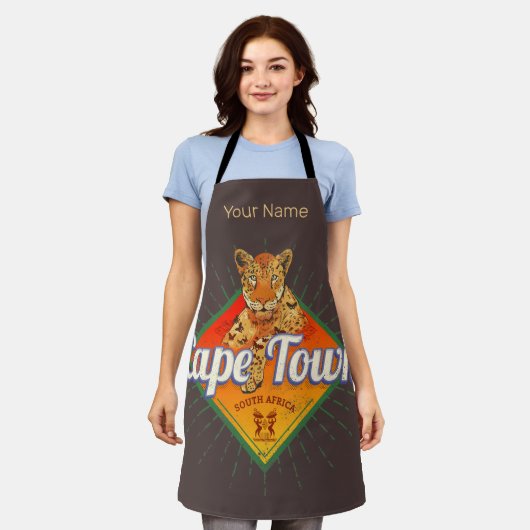 Kaapstad Zuid-Afrika Retro Leopard  Schort (Gedragen)