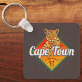 Kaapstad Zuid-Afrika Retro Leopard  Sleutelhanger (Voorkant)