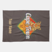 Kaapstad Zuid-Afrika Retro Leopard  Theedoek (Horizontaal)