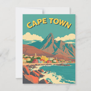 Kaapstad, Zuid-Afrika Retro Vintage Travel Briefkaart