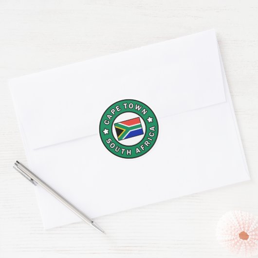 Kaapstad Zuid-Afrika Ronde Sticker (Envelop)