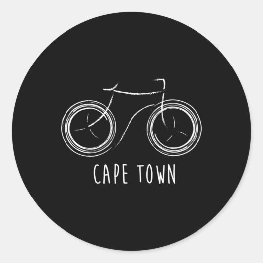 Kaapstad Zuid-Afrika Schattelijke Oude Retro Fiets Ronde Sticker (Voorkant)