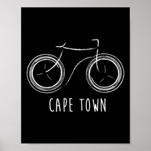 Kaapstad Zuid-Afrika Schattige Vintage Retro Fiets Poster
