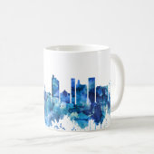 Kaapstad Zuid-Afrika Skyline Blue Koffiemok (Voorkant rechts)