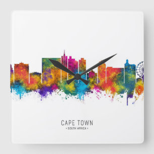 Kaapstad Zuid-Afrika Skyline Vierkante Klok