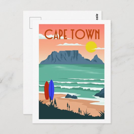  Kaapstad Zuid-Afrika Tafelberg Uitzicht Briefkaart (Voorkant / Achterkant)