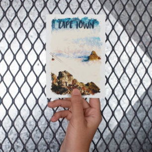 Kaapstad Zuid-Afrika Tafelberg Waterverf Briefkaart