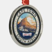 Kaapstad Zuid-Afrika Travel Art Badge Metalen Ornament (Rechts)