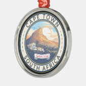 Kaapstad Zuid-Afrika Travel Art Badge Metalen Ornament (Links)