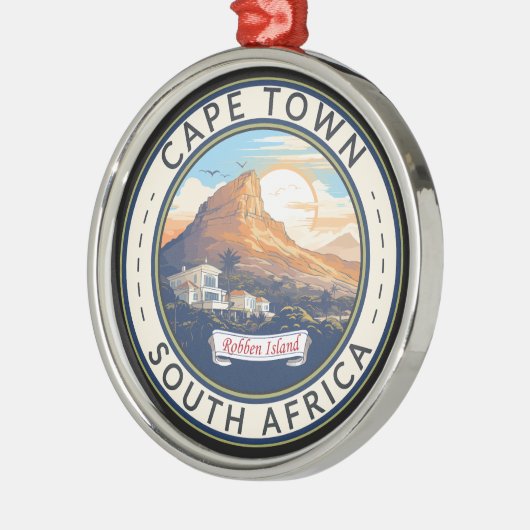 Kaapstad Zuid-Afrika Travel Art Badge Metalen Ornament (Links)