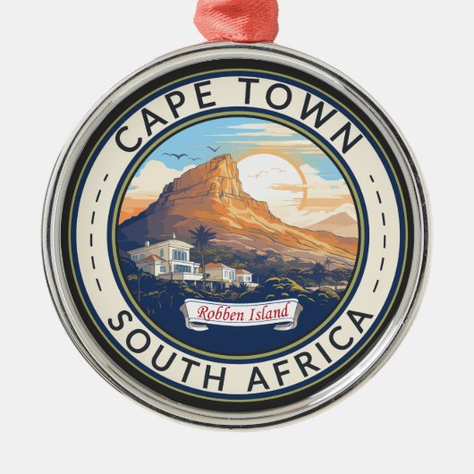 Kaapstad Zuid-Afrika Travel Art Badge Metalen Ornament (Voorkant)