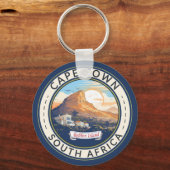 Kaapstad Zuid-Afrika Travel Art Badge Sleutelhanger (Achterkant)