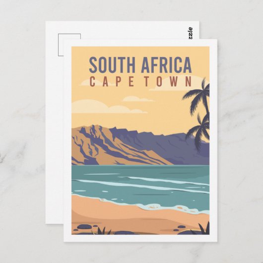 Kaapstad Zuid-Afrika Travel Place Illustratie Briefkaart (Voorkant / Achterkant)