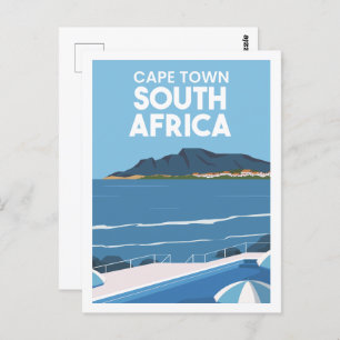 Kaapstad Zuid-Afrika Travel Place Illustratie Briefkaart