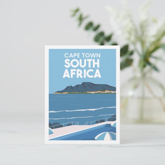 Kaapstad Zuid-Afrika Travel Place Illustratie Briefkaart (Staand voorkant)
