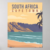 Kaapstad Zuid-Afrika Travel Place Illustratie Poster (Voorkant)