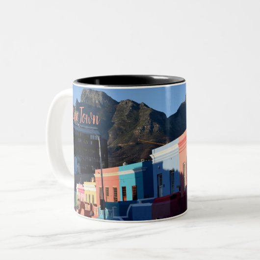Kaapstad Zuid-Afrika Tweekleurige Koffiemok (Voorkant links)