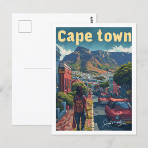 Kaapstad Zuid-Afrika Vintage Beroemde Reisplaats Briefkaart