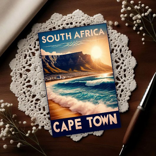 Kaapstad - Zuid-Afrika Vintage Reis Briefkaart