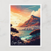 Kaapstad Zuid-Afrika vintage reisillustratie Briefkaart (Voorkant)