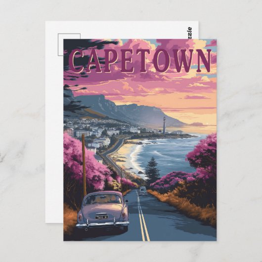 Kaapstad, Zuid-Afrika Vintage Reizen Briefkaart (Voorkant / Achterkant)