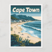 Kaapstad Zuid-Afrika Vintage Travel Illustration Briefkaart (Voorkant)