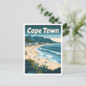 Kaapstad Zuid-Afrika Vintage Travel Illustration Briefkaart (Staand voorkant)