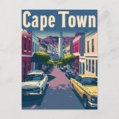 Kaapstad Zuid-Afrika Vintage Travel Illustration Briefkaart (Voorkant)