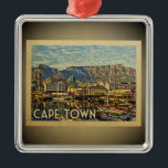 Kaapstad Zuid-Afrika Vintage Travel Ornament<br><div class="desc">Een  Kaapstad-ornament met een prachtige havenplaats met boten en bergen.</div>