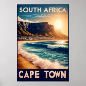 Kaapstad - Zuid-Afrika Vintage Travel Poster (Voorkant)