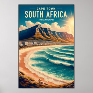 Kaapstad - Zuid-Afrika Vintage Travel Poster